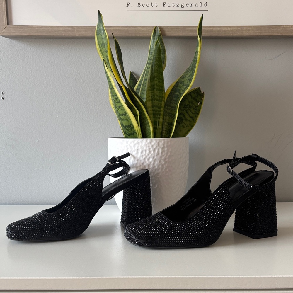 Forever 21 Black Sparkle Heels